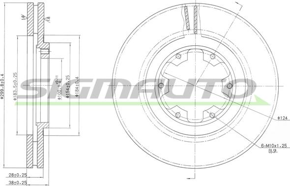 SIGMAUTO DBB626V - Спирачен диск vvparts.bg