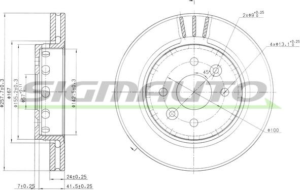 SIGMAUTO DBB628V - Спирачен диск vvparts.bg