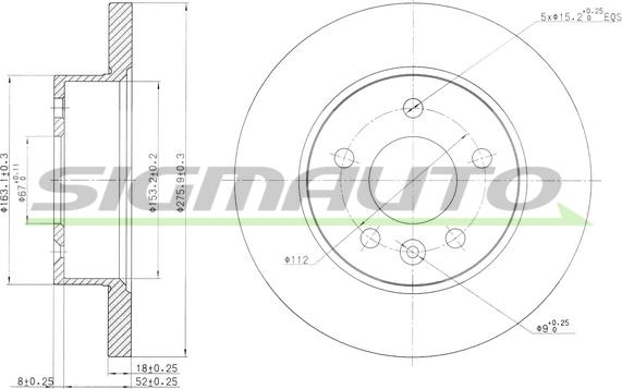 SIGMAUTO DBB674S - Спирачен диск vvparts.bg