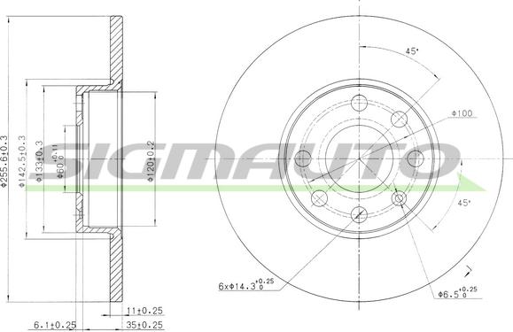 SIGMAUTO DBB040S - Спирачен диск vvparts.bg