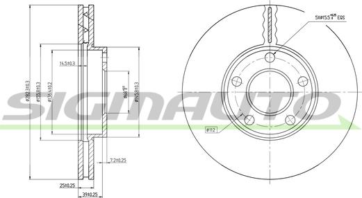 SIGMAUTO DBB014V - Спирачен диск vvparts.bg