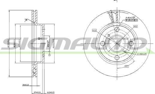 SIGMAUTO DBB084V - Спирачен диск vvparts.bg