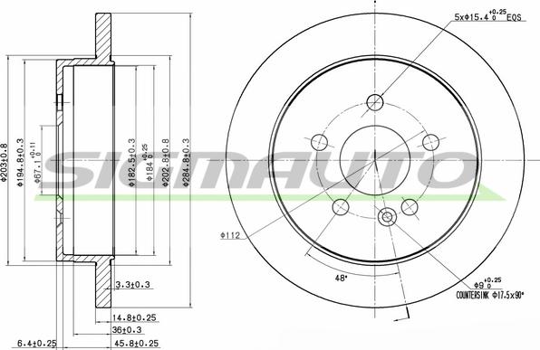 SIGMAUTO DBB037S - Спирачен диск vvparts.bg