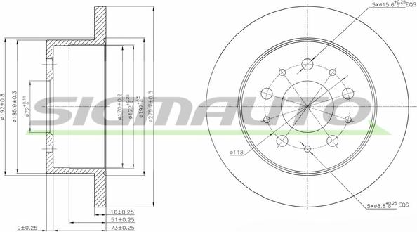 SIGMAUTO DBB144S - Спирачен диск vvparts.bg