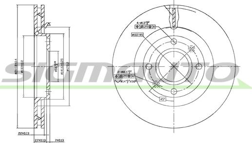 SIGMAUTO DBB140V - Спирачен диск vvparts.bg