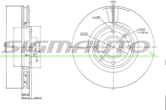 SIGMAUTO DBB152V - Спирачен диск vvparts.bg