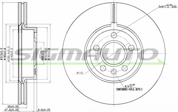 SIGMAUTO DBB160V - Спирачен диск vvparts.bg