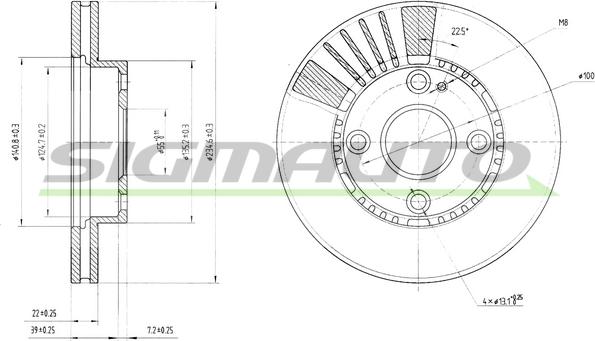 SIGMAUTO DBB104V - Спирачен диск vvparts.bg