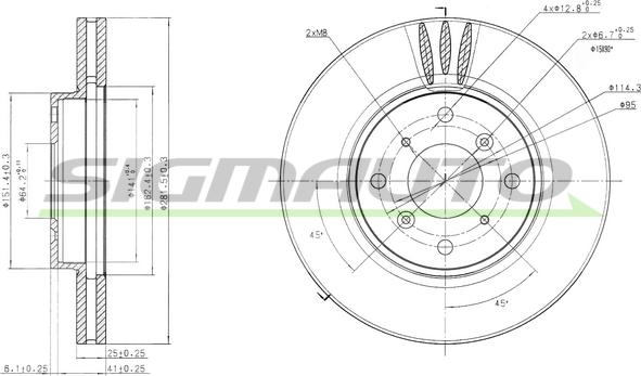 SIGMAUTO DBB119V - Спирачен диск vvparts.bg