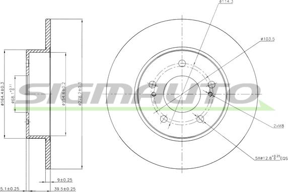 SIGMAUTO DBB110S - Спирачен диск vvparts.bg