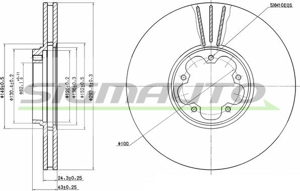 SIGMAUTO DBB112V - Спирачен диск vvparts.bg