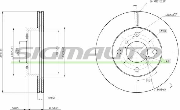 SIGMAUTO DBB117V - Спирачен диск vvparts.bg