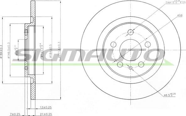 SIGMAUTO DBB181S - Спирачен диск vvparts.bg