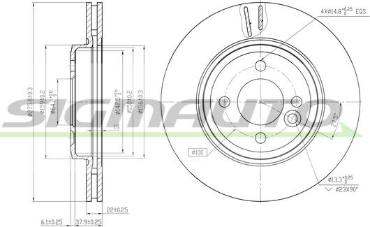 SIGMAUTO DBB127V - Спирачен диск vvparts.bg