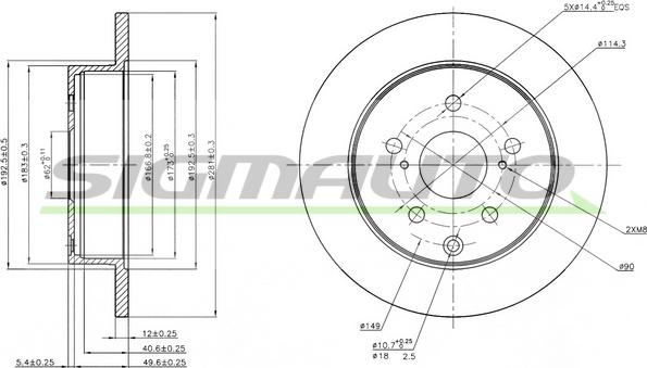 SIGMAUTO DBB846S - Спирачен диск vvparts.bg