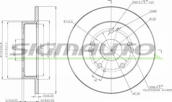 SIGMAUTO DBB861S - Спирачен диск vvparts.bg