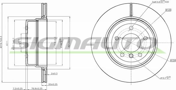 SIGMAUTO DBB868V - Спирачен диск vvparts.bg