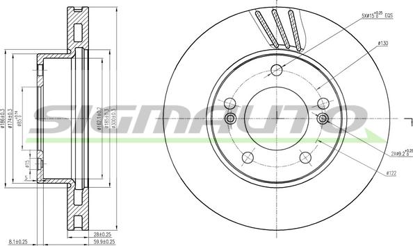 SIGMAUTO DBB810V - Спирачен диск vvparts.bg