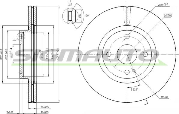 SIGMAUTO DBB839V - Спирачен диск vvparts.bg