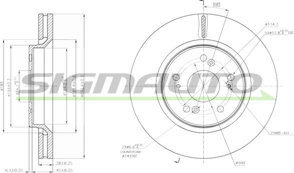 SIGMAUTO DBB820V - Спирачен диск vvparts.bg