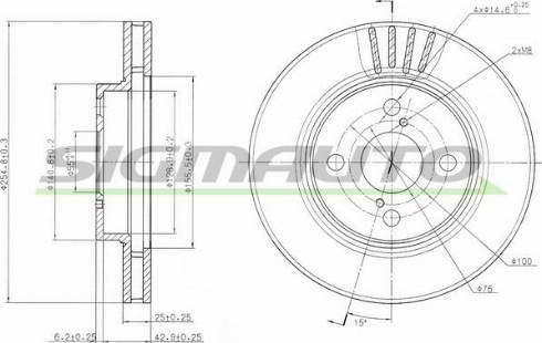 SIGMAUTO DBB314V - Спирачен диск vvparts.bg