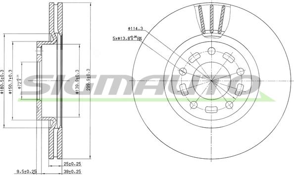 SIGMAUTO DBB312V - Спирачен диск vvparts.bg