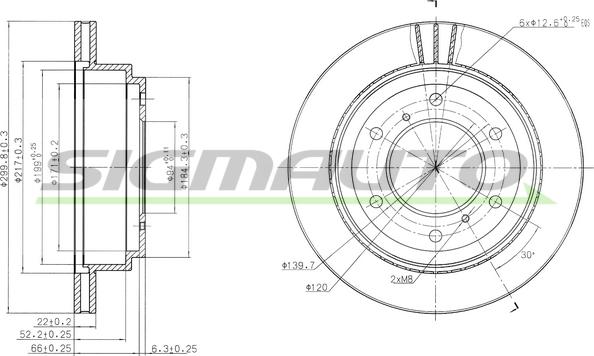 SIGMAUTO DBB385V - Спирачен диск vvparts.bg