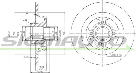 SIGMAUTO DBB381S - Спирачен диск vvparts.bg