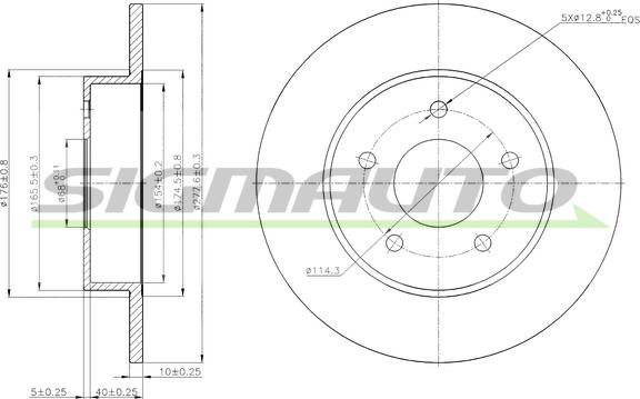 SIGMAUTO DBB383S - Спирачен диск vvparts.bg