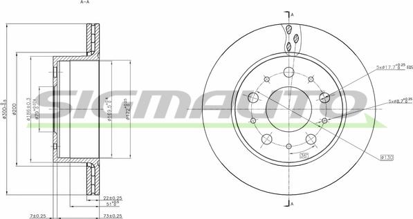 SIGMAUTO DBB321V - Спирачен диск vvparts.bg