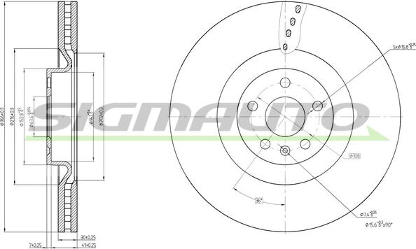 SIGMAUTO DBB323V - Спирачен диск vvparts.bg