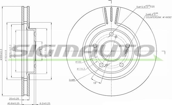 SIGMAUTO DBB266V - Спирачен диск vvparts.bg