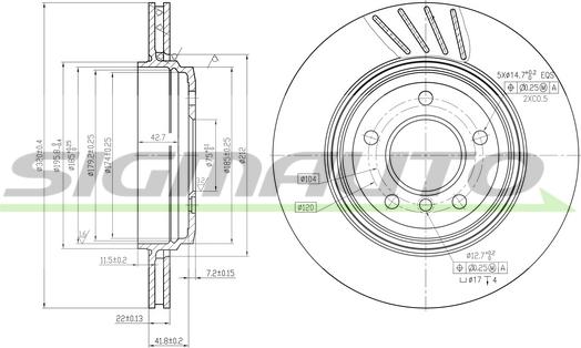 SIGMAUTO DBB280V - Спирачен диск vvparts.bg