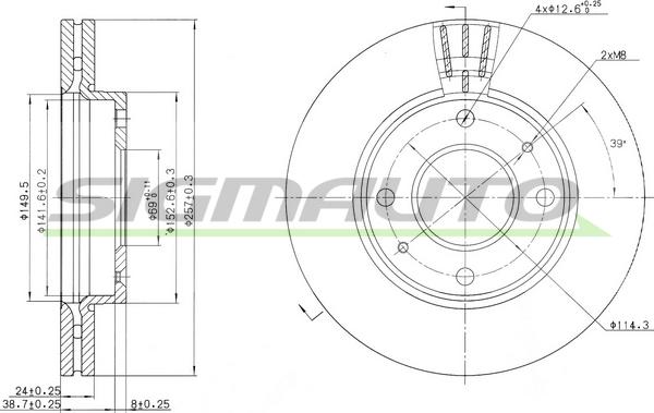 SIGMAUTO DBB270V - Спирачен диск vvparts.bg