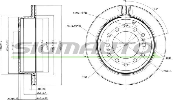 SIGMAUTO DBB743V - Спирачен диск vvparts.bg