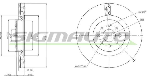 SIGMAUTO DBB742V - Спирачен диск vvparts.bg