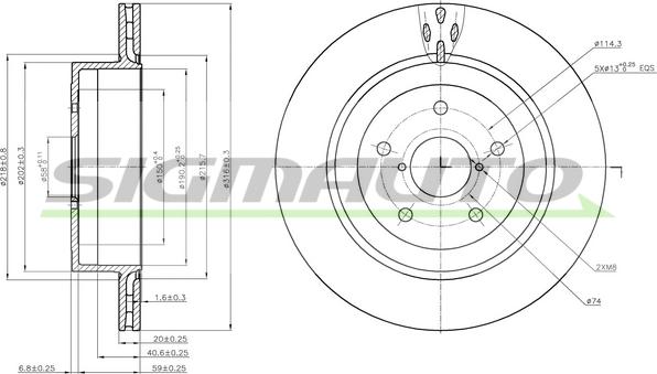 SIGMAUTO DBB751V - Спирачен диск vvparts.bg