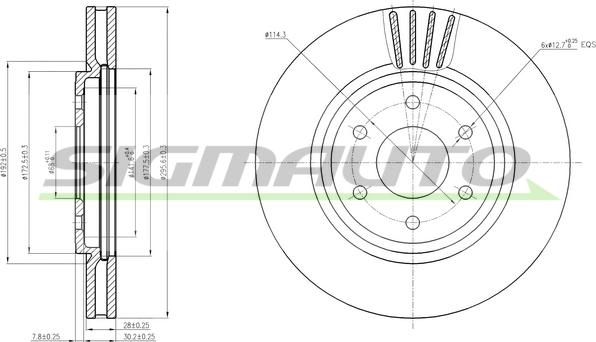 SIGMAUTO DBB761V - Спирачен диск vvparts.bg