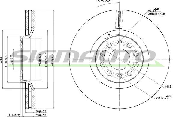 SIGMAUTO DBB705V - Спирачен диск vvparts.bg