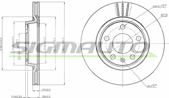 SIGMAUTO DBB708V - Спирачен диск vvparts.bg