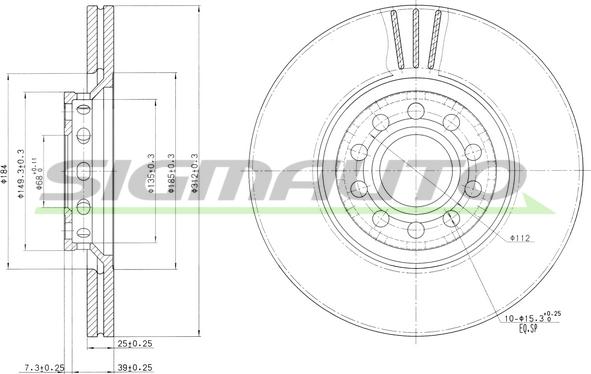 SIGMAUTO DBB707V - Спирачен диск vvparts.bg