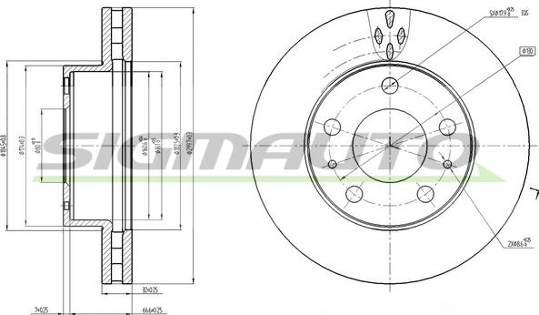 SIGMAUTO DBB718V - Спирачен диск vvparts.bg