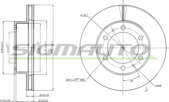 SIGMAUTO DBB783V - Спирачен диск vvparts.bg