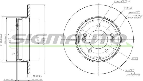 SIGMAUTO DBB787S - Спирачен диск vvparts.bg