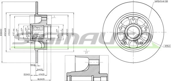 SIGMAUTO DBB730S - Спирачен диск vvparts.bg