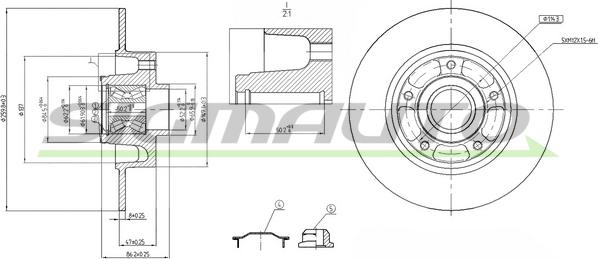 SIGMAUTO DBB732S - Спирачен диск vvparts.bg