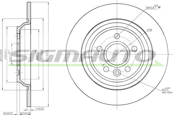 SIGMAUTO DBB720S - Спирачен диск vvparts.bg