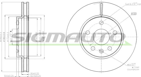 SIGMAUTO DBB721V - Спирачен диск vvparts.bg