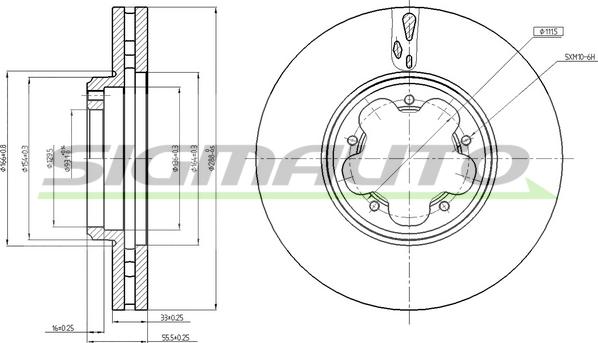 SIGMAUTO DBC469V - Спирачен диск vvparts.bg