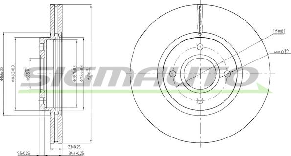 SIGMAUTO DBC461V - Спирачен диск vvparts.bg